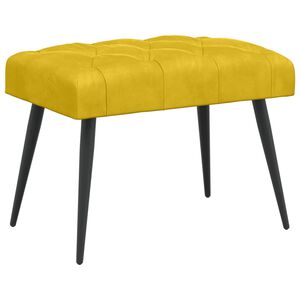 vidaXL Panchina con bottoni imbottiti Giallo 60 x 40 x 45 cm Velluto