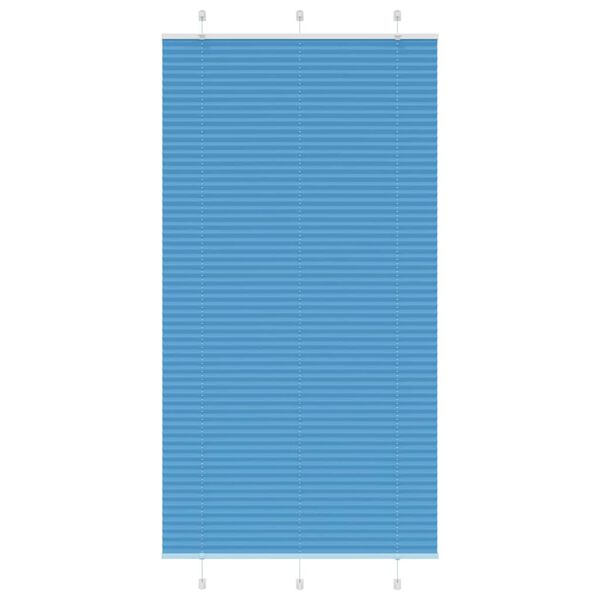 vidaXL Tenda Plissettata Blu 110x200 cm Larghezza Tessuto 109,4 cm