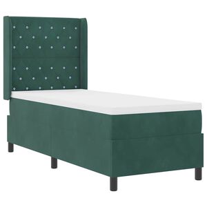vidaXL Letto a molle con materasso Verde Scuro 80 x 200 cm Velluto