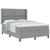 vidaXL Letto a molle con materasso Grigio chiaro 160 x 200 cm Tessuto