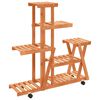 vidaXL Portafiori con Ruote 95x25x101 cm in Legno Massello di Abete