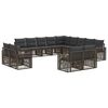 vidaXL Set Divano da Giardino 13 pz Grigio e Grigio Scuro polyrattan