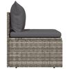 vidaXL Poltrona Centrale Giardino Cuscino Grigio 57x57x56cm Polyrattan