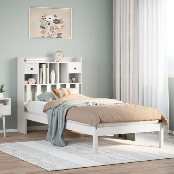 vidaXL Letto con Libreria senza Materasso 75x190 cm in Legno Pino