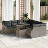 vidaXL Set Divano da Giardino 9 pz con Cuscini Grigio in Polyrattan