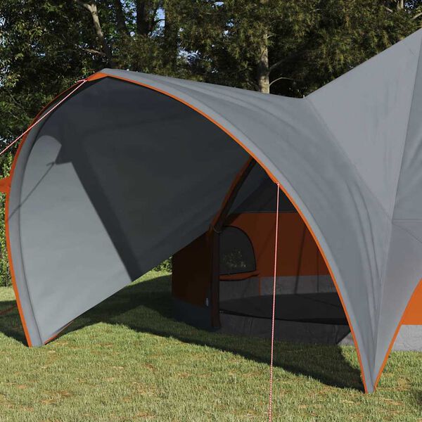 vidaXL Tenda Teepee per 9 Persone con tetto Grigio e arancione