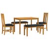 vidaXL Set da pranzo 5 pz Nero Legno di Quercia Massello