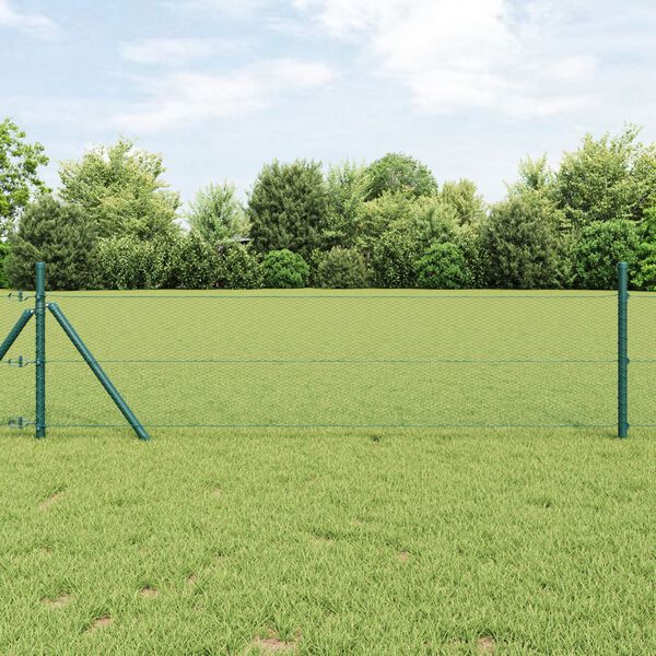 vidaXL Recinzione Esagonale Verde 1.2 x 50 m Acciaio