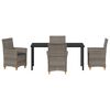 vidaXL Set da Pranzo per Giardino 5 pcs Grigio polyrattan