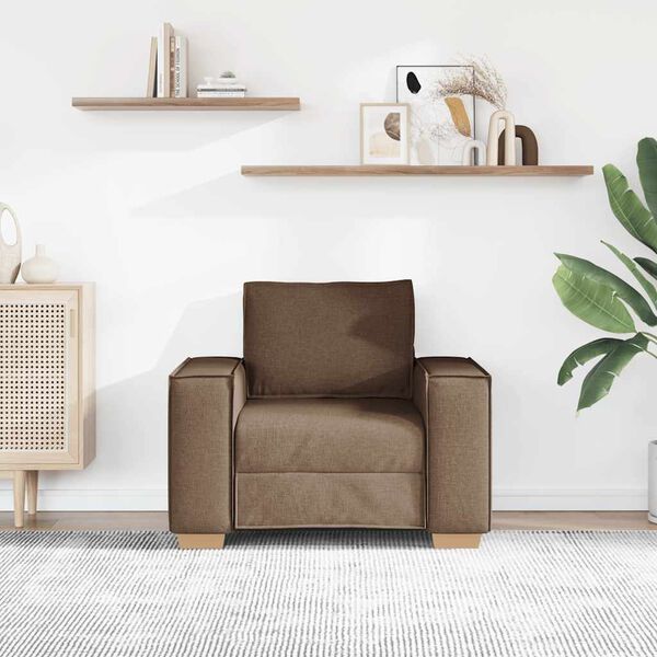 vidaXL Poltrona Divano Marrone 60 cm Tessuto