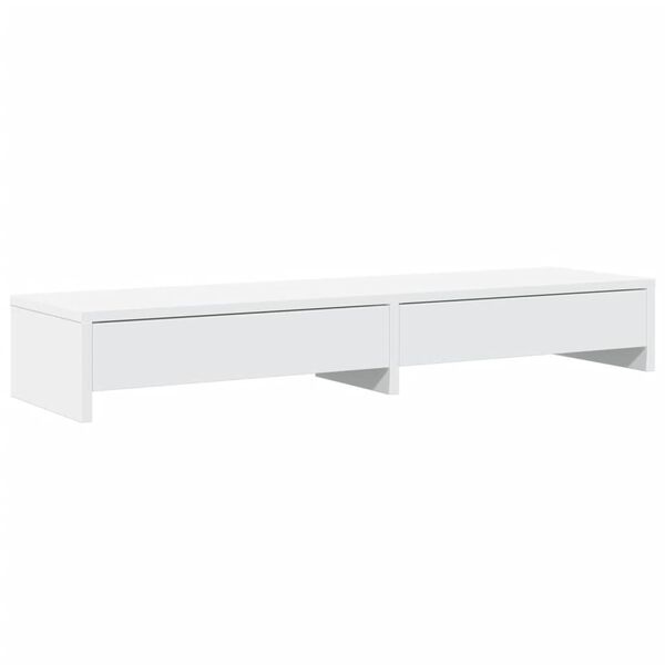 vidaXL Supporto per Monitor con Cassetti Bianco 100x27x15 cm in Legno Agglomerato
