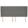 vidaXL Testiera ad Orecchio GrigioScuro 203x23x118/128cm in Tessuto
