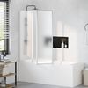 vidaXL Schermo da Bagno Glassato 132 x 140 cm Alluminio & Pannello PP