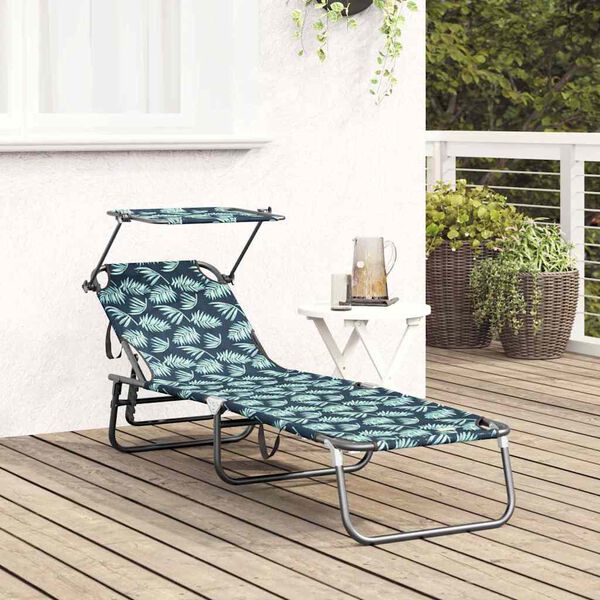 vidaXL Lettino prendisole pieghevole Verde 56 x 190 x 81cm Tessuto