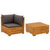 vidaXL 2 Pezzo Set Lounge da Giardino Legno di Acacia Massello Marrone