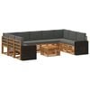 vidaXL Set di divani da esterno 10 pz Naturale e Antracite Poliestere