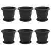 vidaXL Vasi per Piante 6 pz Nero &Oslash; 22 x 18 cm Plastica