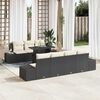 vidaXL Set di divani con cuscino 8 pcs Nero e Crema polyrattan
