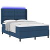 vidaXL Letto a Sorgente LED con materasso Blu 140 x 190 cm Tessuto