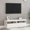 vidaXL Mobili Porta TV con Luci LED 2 pz Bianco Lucido 60x35x40 cm