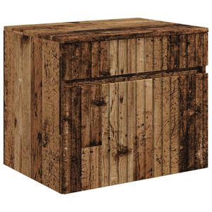 vidaXL Mobiletto da Bagno a Muro Legno antico 59 x 44,5 x 50 cm