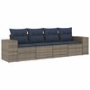 vidaXL Set Divani da Giardino 4 pz con Cuscini Grigio in Polyrattan