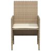 vidaXL Set da Bistrò 3 pz con Cuscini Beige in Polyrattan