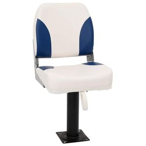 vidaXL Sedile pieghevole per barca 1 set Blu e Bianco 41x36x48 cm