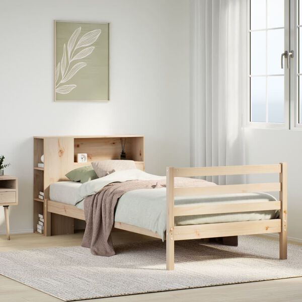 vidaXL Letto Libreria senza Materasso 90x200 cm Legno Massello Pino