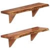 vidaXL Mensole 2 pz 60x20x18 cm in Legno Massello di Acacia
