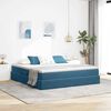 vidaXL Letto con contenitore e materasso Blu Scuro 160 x 200 cm