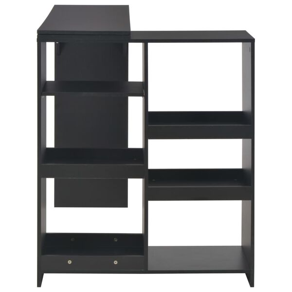 vidaXL Tavolo da Bar con Scaffale Mobile Nero 138x39x110 cm