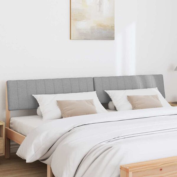vidaXL Testiera imbottita Grigio chiaro 200 cm Pino massello