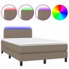 vidaXL Letto a Molle con Materasso e LED Tortora 120x200cm in Tessuto
