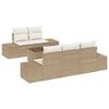 vidaXL Set Divano da Giardino 6 pz Beige e Crema polyrattan