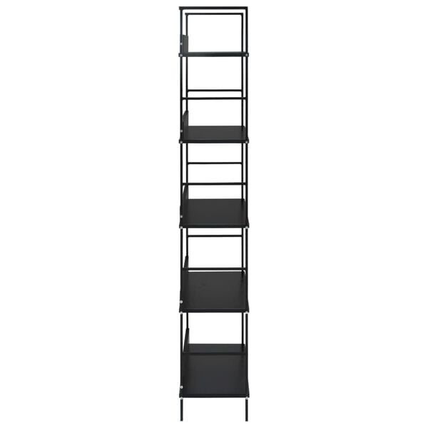 vidaXL Scaffale Libri 5 Ripiani Nero 60x27,6x128,5cm Legno Multistrato