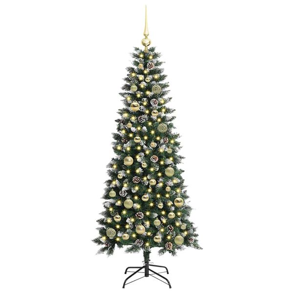 vidaXL Albero di Natale artificiale con 150 LED Verde 150 cm