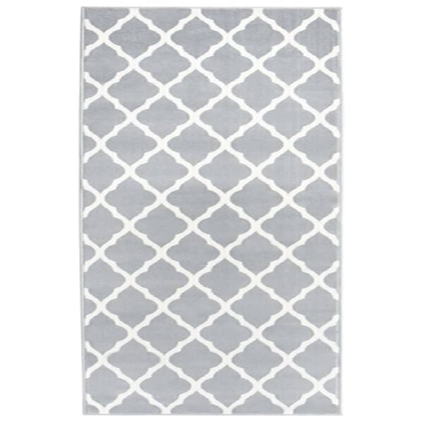 vidaXL Tappeto Lungo in BCF Bianco e Grigio 100x150 cm
