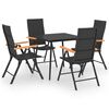vidaXL Set da Pranzo da Giardino 5 pz Nero e Marrone