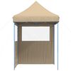 vidaXL Tendone per Feste Pieghevole Pop-Up con 2 Pareti Beige