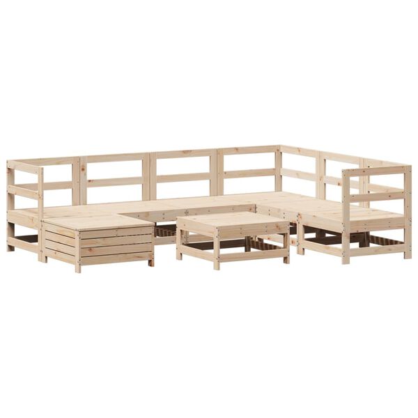 vidaXL Set Divani da Giardino 8 pz in Legno Massello di Pino