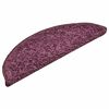 vidaXL Tappetini per scale 15 pz 56x17x3 cm Viola scuro semicircolari
