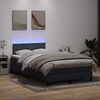 vidaXL Letto a Molle con Materasso e LED Grigio Scuro 120x220 cm Velluto