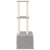 vidaXL Albero per Gatti con Tiragraffi in Sisal Grigio Chiaro 133,5 cm