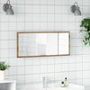 vidaXL Specchio Bagno LED Rovere Artigianale 100x8,5x37 cm Multistrato