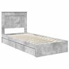 vidaXL Letto con Contenitore con testiera Grigio cemento 90 x 200 cm