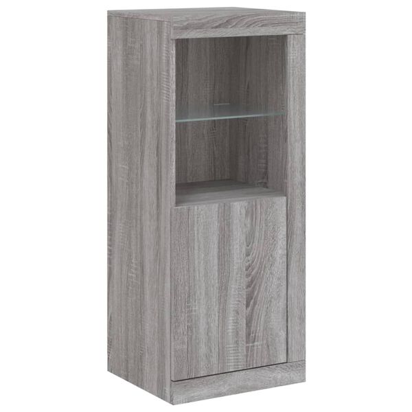 vidaXL Credenza con Luci LED Grigio Sonoma 41x37x100 cm