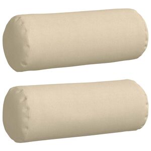 vidaXL Cuscini a rullo 2 pcs Crema Ø 25 x 70 cm Tessuto