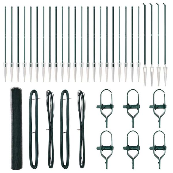 vidaXL Palo della recinzione Verde 50 x 1,4 m (maglia 13 mm)