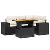 vidaXL Set Divani da Giardino 5 pz con Cuscini in Polyrattan Nero